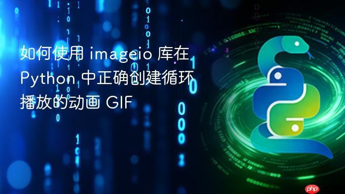 如何使用 imageio 库在 Python 中正确创建循环播放的动画 GIF