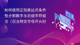 如何使用正则表达式条件性分割数字与后续字符组合（仅当特定字母开头时）
