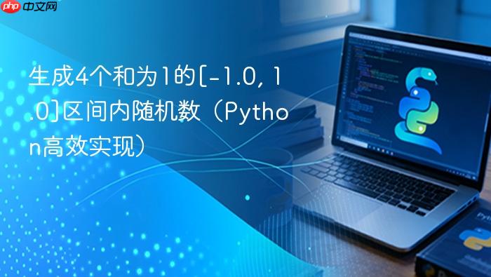 生成4个和为1的[-1.0, 1.0]区间内随机数（Python高效实现）
