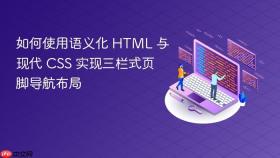 如何使用语义化 HTML 与现代 CSS 实现三栏式页脚导航布局