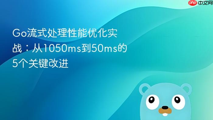 Go流式处理性能优化实战:从1050ms到50ms的5个关键改进