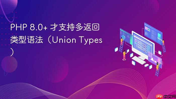 PHP 8.0+ 才支持多返回类型语法(Union Types)