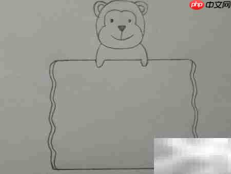 简笔画小猴边框教程