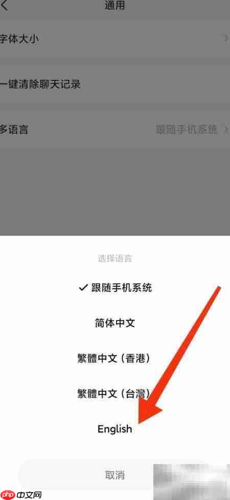 默往如何切换至英文界面