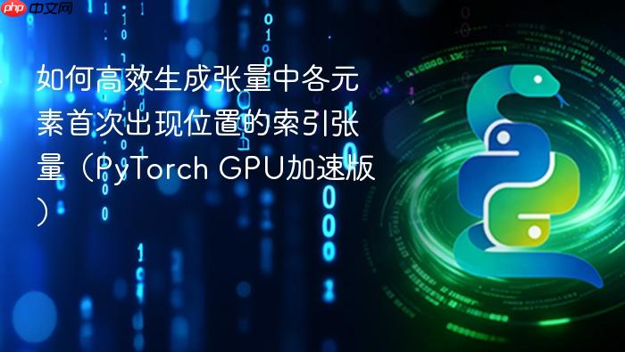 如何高效生成张量中各元素首次出现位置的索引张量(PyTorch GPU加速版)