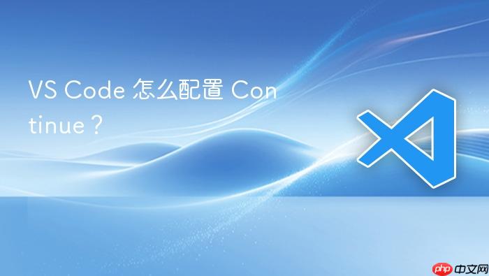 vs code 怎么配置 continue?