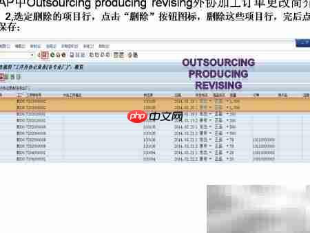 SAP外协加工单修改指南