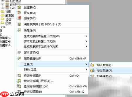 Aqua Data Studio导出表数据