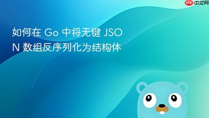 如何在 Go 中将无键 JSON 数组反序列化为结构体