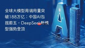 全球大模型周调用量突破188万亿：中国ai包揽前五，deepseek新模型强势登顶