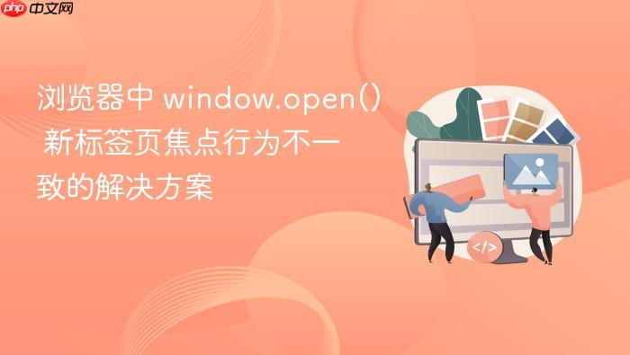 浏览器中 window.open() 新标签页焦点行为不一致的解决方案