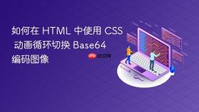 如何在 HTML 中使用 CSS 动画循环切换 Base64 编码图像