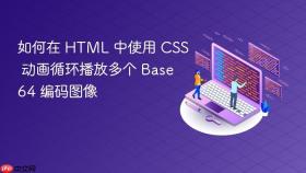 如何在 HTML 中使用 CSS 动画循环播放多个 Base64 编码图像