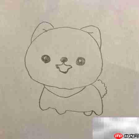 博美狗简笔画教程