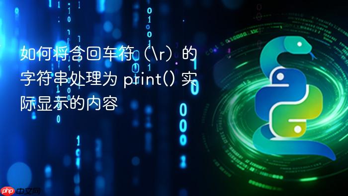 如何将含回车符(\r)的字符串处理为 print() 实际显示的内容