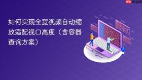 如何实现全宽视频自动缩放适配视口高度(含容器查询方案)