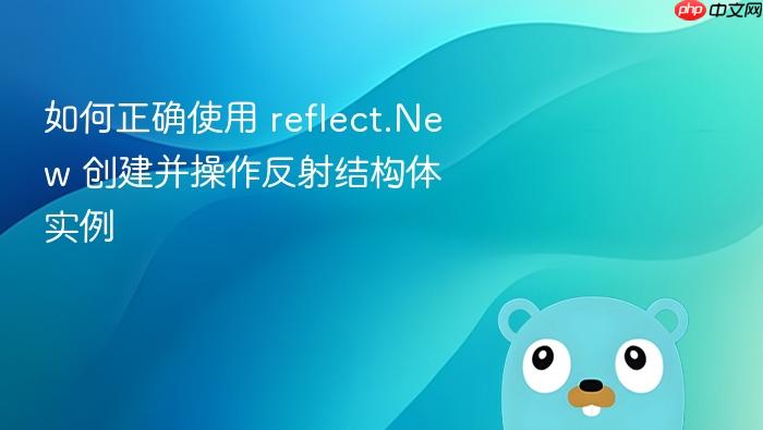 如何正确使用 reflect.New 创建并操作反射结构体实例
