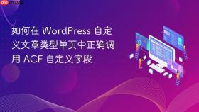 如何在 WordPress 自定义文章类型单页中正确调用 ACF 自定义字段