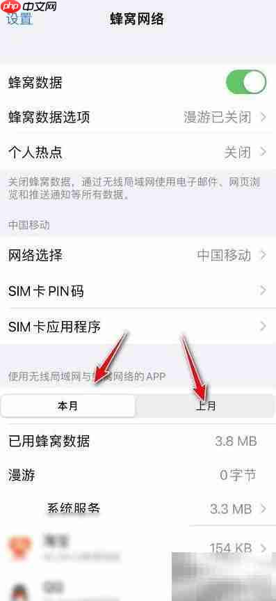 iOS15苹果流量统计清零方法