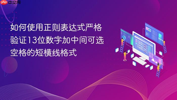 如何使用正则表达式严格验证13位数字加中间可选空格的短横线格式