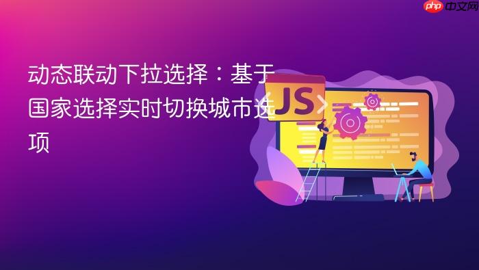 动态联动下拉选择:基于国家选择实时切换城市选项