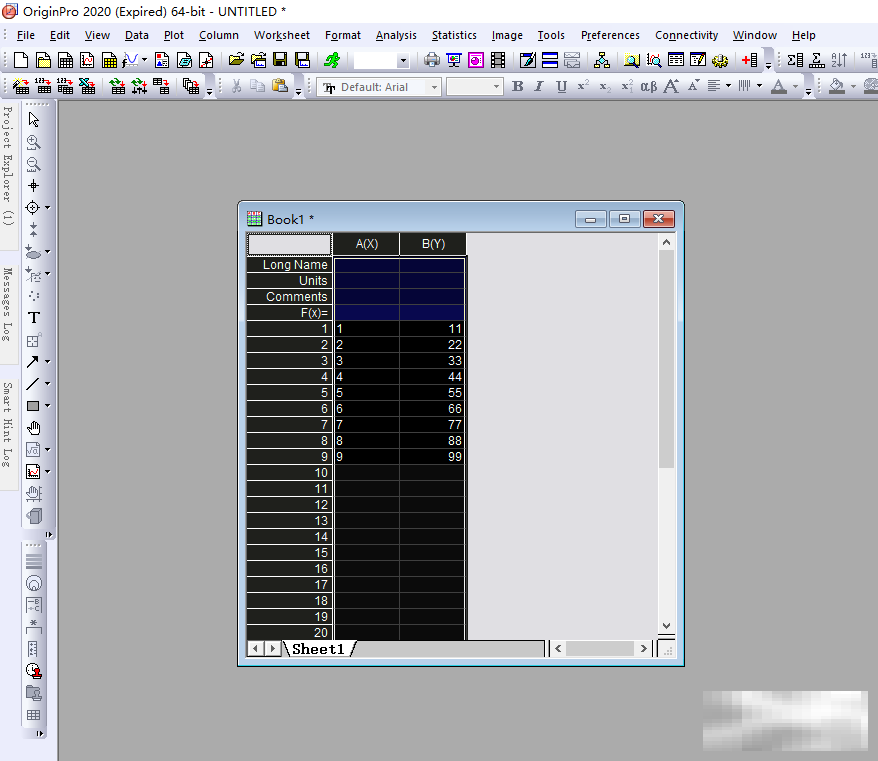 origin将数字格式变为文本格式的方法