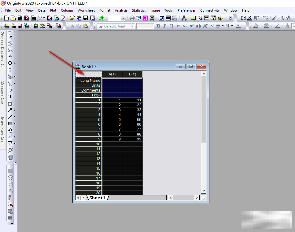 origin将数字格式变为文本格式的方法