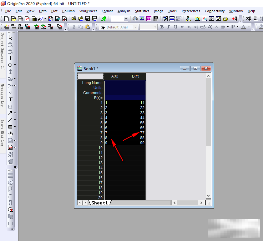 origin将数字格式变为文本格式的方法