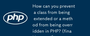 Comment pouvez-vous empêcher une classe d'être prolongée ou une méthode d'être remplacée en PHP? (mot-clé final)