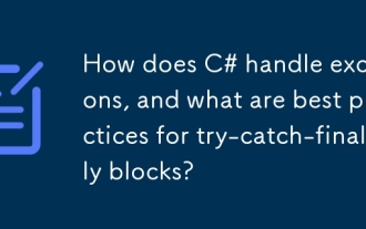 How does C# handle exceptions, and what are best practices for try-catch-finally blocks?