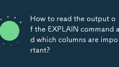 Comment lire la sortie de la commande Explication et quelles colonnes sont importantes?