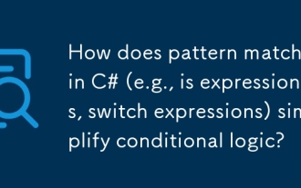 How does pattern matching in C# (e.g., is expressions, switch expressions) simplify conditional logic?