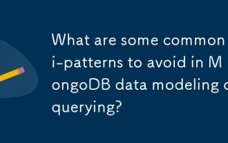 What are some common anti-patterns to avoid in MongoDB data modeling or querying?