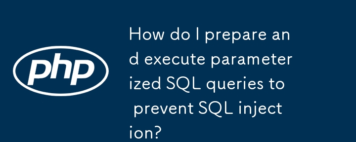 Bagaimanakah saya menyediakan dan melaksanakan pertanyaan SQL parameter untuk mengelakkan suntikan SQL?