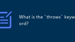 What is the `throws` keyword?