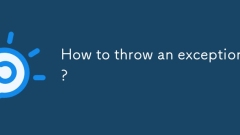 How to throw an exception?