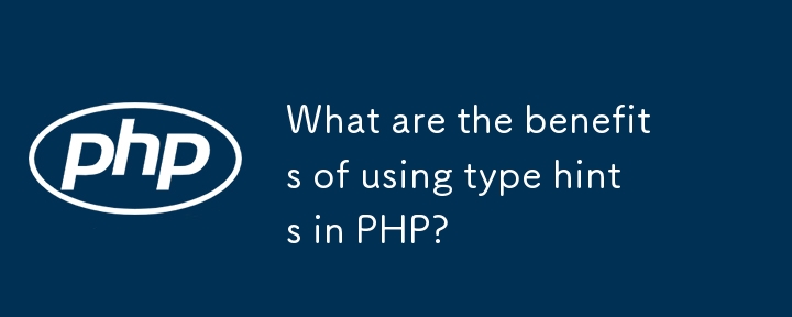 Was sind die Vorteile der Verwendung von Typ -Hinweisen in PHP?