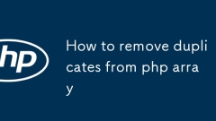 Comment supprimer les doublons du tableau PHP
