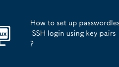 How to set up passwordless SSH login using key pairs?