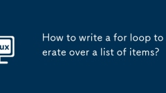 How to write a for loop to iterate over a list of items?