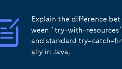 Explain the difference between `try-with-resources` and standard try-catch-finally in Java.