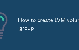 How to create LVM volume group