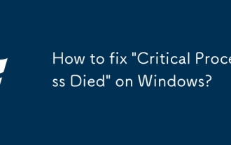How to fix 'Critical Process Died' on Windows?