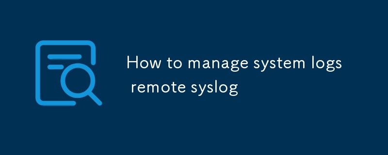 Cara Mengurus Log Sistem Jauh Syslog