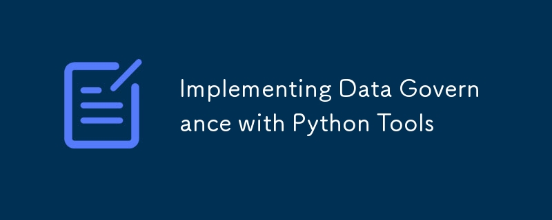 Pythonツールを使用してデータガバナンスを?qū)g裝します