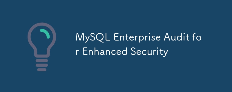 強(qiáng)化されたセキュリティのためのMySQLエンタープライズ監(jiān)査