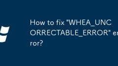Wie fixiere ich 'Whea_uncorrectable_error' -Fehler?