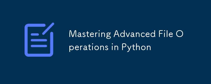 Menguasai Operasi Fail Lanjutan di Python