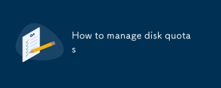 How to manage disk quotas