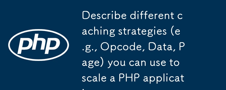 Décrire différentes stratégies de mise en cache (par exemple, OPCode, données, page) Vous pouvez utiliser pour mettre à l'échelle une application PHP.